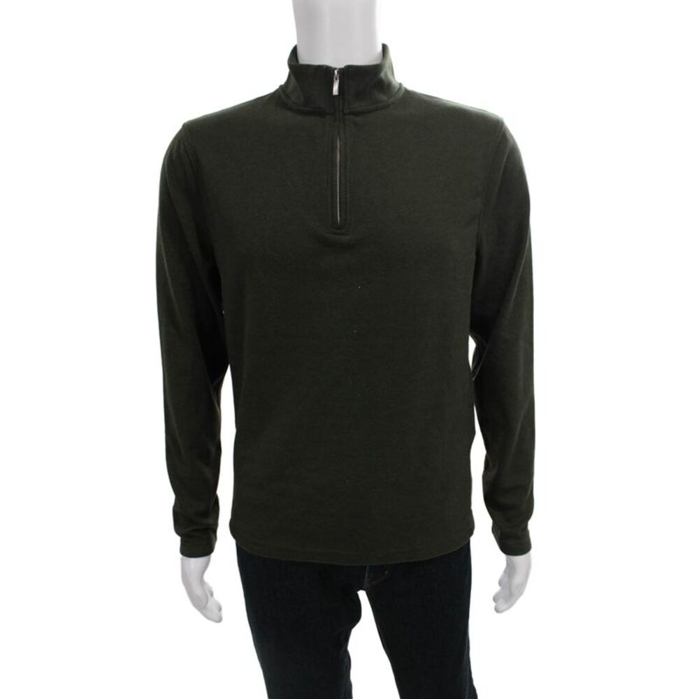 J Crew Mens Pullover Sweater Mock Neck Green Size S